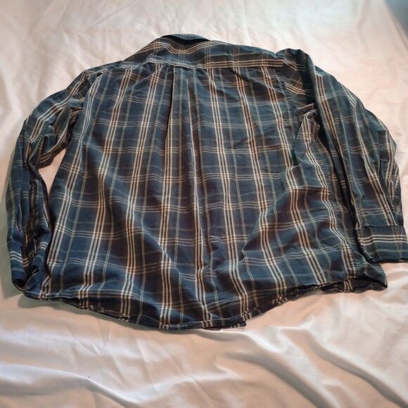 Cabela's Men's L/S Blue Plaid Button Down XL Legendary Quality. Office Event - Picture 3 of 7